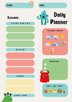 Preview of Our Daily Planner: Pre K - Year 4