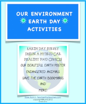 Preview of Our Environment Earth Day Activities FREE