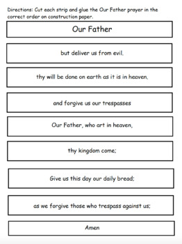 original the lords prayer activity sheets pdf flower