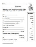 Our Father Prayer Fill-in-the-Blank Activity
