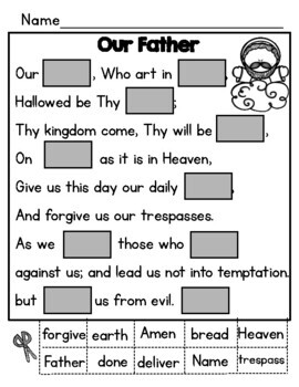 Printable Our Father Worksheet