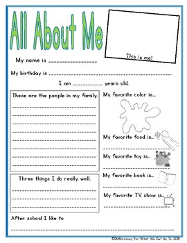 Our First Meeting: Getting to Know Me by What We Get Up To | TpT