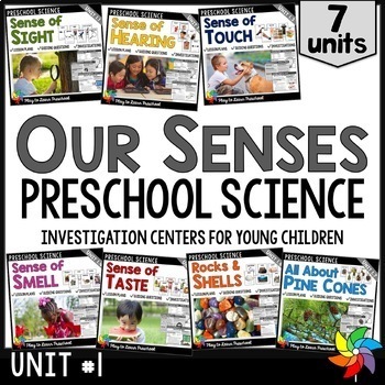 Preview of Our Five Senses - Bundle of Preschool PreK Science Centers