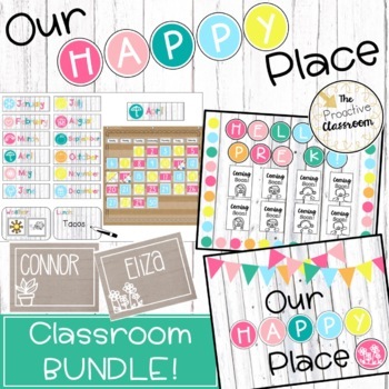 Preview of Our Happy Place Classroom Decor Bundle