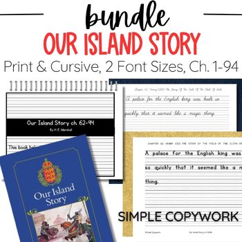 Preview of Our Island Story Copywork for Charlotte Mason Homeschoolers (BUNDLE)