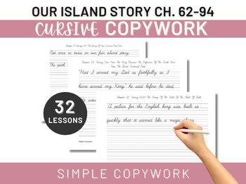 Preview of Our Island Story ch. 62-94 Cursive Copywork & Handwriting for Charlotte Mason