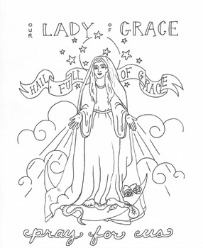 Our Lady of Grace Coloring Page by Rosa Patterson | TPT
