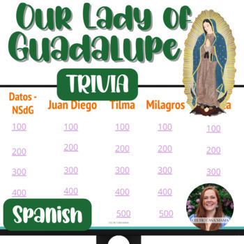 Preview of Our Lady of Guadalupe Digital Trivia Game for High School Spanish