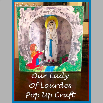Preview of Our Lady of Lourdes Printable Diorama Craft
