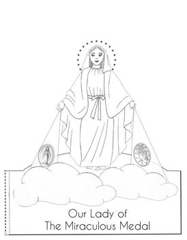 Miraculous Medal Coloring Page Sketch Coloring Page
