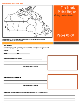 Canada Our Land And People Activity Booklet Chpt 4 The Interior Plains