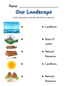 Preview of Our Landscape Matching Worksheet