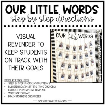Preview of Our Little Words Bulletin Board Kit | New Year Goals