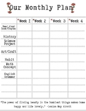 Our Monthly Plan printable