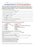 Our National Anthem Worksheet-Quizable!