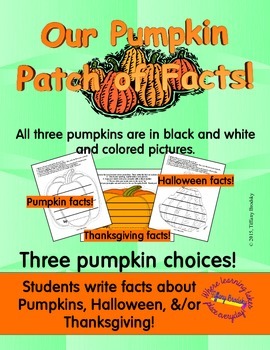 Preview of Our Patch of Pumpkin Facts Social Studies and Writing Bulletin Board Project