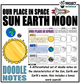 Preview of Our Place in Space: Sun-Earth-Moon Doodle Notes