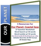 Our Planet: Coastal Seas Netflix Video Questions, Worksheet, Word Search Jumble