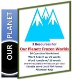 Our Planet: Frozen Worlds Netflix Video Questions, Worksheet, Word Search Jumble