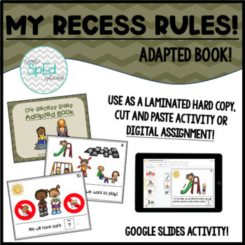 Preview of Our Recess Rules! Adapted Book for Kinder/Autism/SpEd & Digital #dollarbloom
