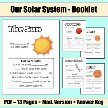 Preview of Our Solar System Booklet
