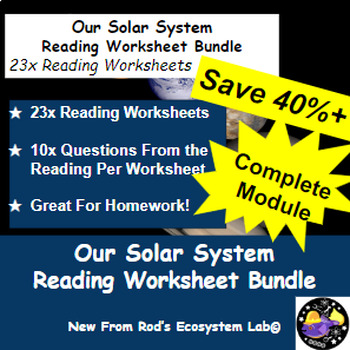 Preview of Our Solar System Full Module Reading Worksheet Bundle *Editable*
