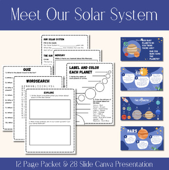 Preview of Our Solar System (Packet & Presentation Slides) 2nd-5th Grade