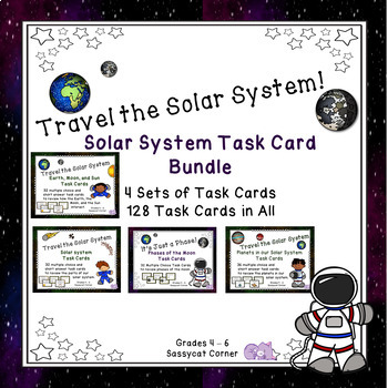 Preview of Our Solar System Task Card Bundle