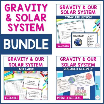 Preview of Our Solar System and Its Gravity Bundle - PPT, Notes and Task Cards