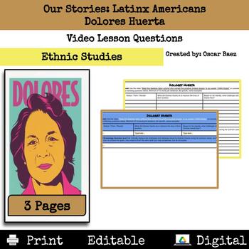 Preview of Our Stories Latinx Americans: Dolores Huerta Video Lesson Questions