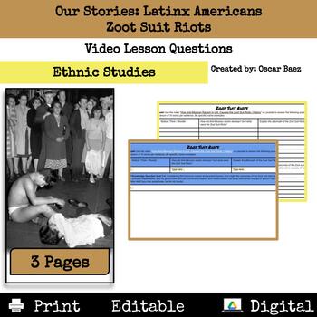 Preview of Our Stories Latinx Americans: Zoot Suit Riots Video Lesson Questions
