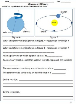 our universe galaxies solar system planets worksheets for grade