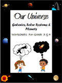 Our Universe , Galaxies, Solar System & Planets - Workshee