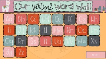 Preview of Our Virtual Word Wall (Llama Theme)- Fry Word Versions Included