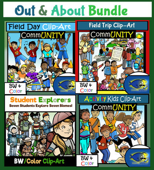 Preview of Out & About Bundle!  Field Trip, Outside, Activity,Nature! 100+ Clip-Art Pieces!