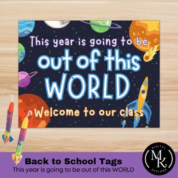 Preview of Out Of This World - Back to School Gift Treat Tag - editable