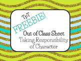 Out of Class Sheet- Taking Responsibility of Character