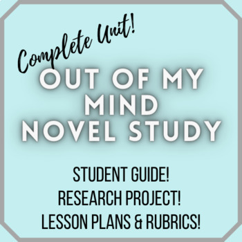 Preview of Out of My Mind Novel Study - Complete Unit