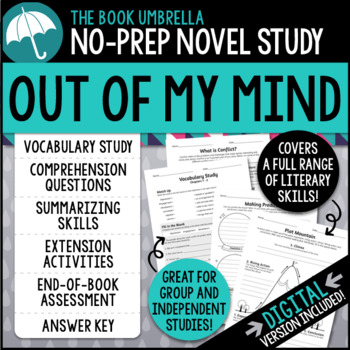 Preview of Out of My Mind Novel Study { Print & Digital }