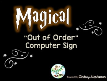 Preview of Out of Order Computer Signs (Magical Theme)