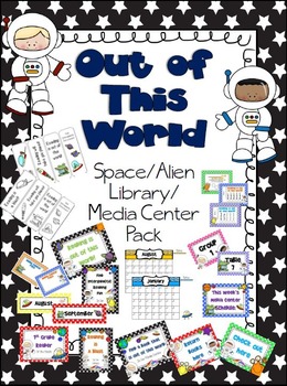 Preview of Out of This World Library Media Center Pack {NOW with EDITABLE signs}