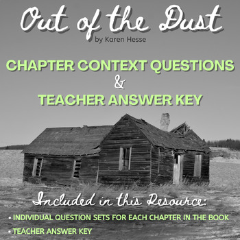 Preview of Out of the Dust: Chapter Questions & Answer Key (Karen Hesse) Dust Bowl