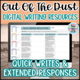 Out of the Dust Novel Study Quick Write Comprehension Questions
