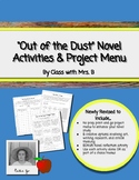 Out of the Dust Novel Study Activities & Project Menu