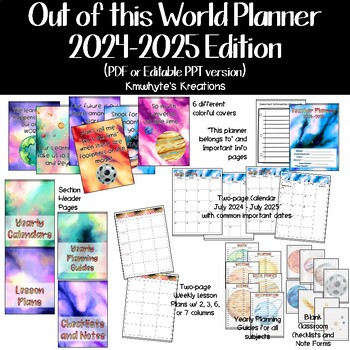Preview of Out of this World Teacher Planner 2023-2024 (editable)