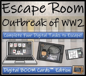 Preview of Outbreak of World War 2 BOOM Cards™  Digital Escape Room Activity