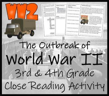 Preview of Outbreak of World War 2 Close Reading Comprehension | 3rd Grade & 4th Grade