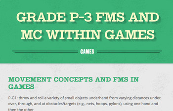 Preview of Outcome 5: P-3 Fundamental Movement Skills within Games
