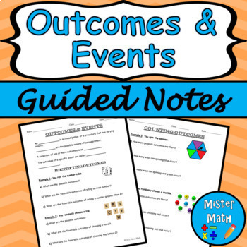 Preview of Outcomes & Events (Probability) Guided Notes