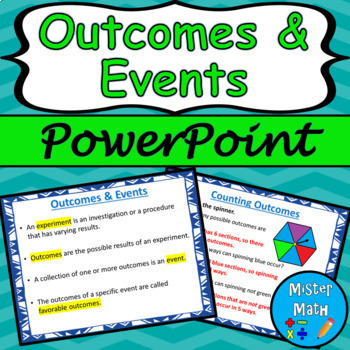 Preview of Outcomes & Events (Probability) PowerPoint Lesson
